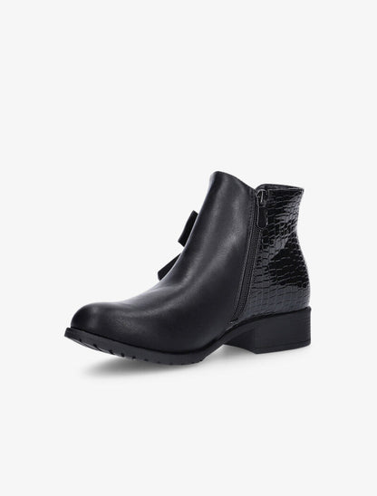 Bottines texturées à noeud - noir - 3