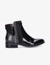 Boots bimatière vernies à contrefort croco - noir - 1