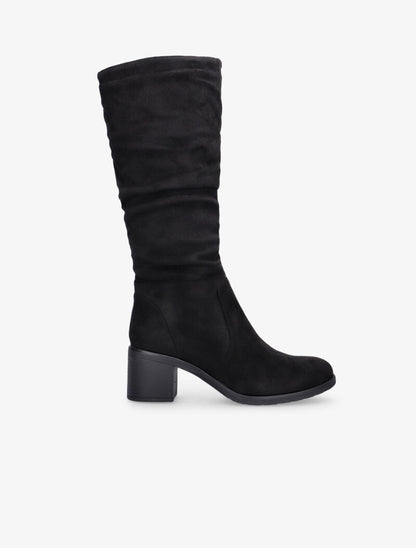 Bottes plissées à petit talon - noir - 1