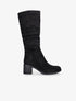Bottes plissées à petit talon - noir - 1
