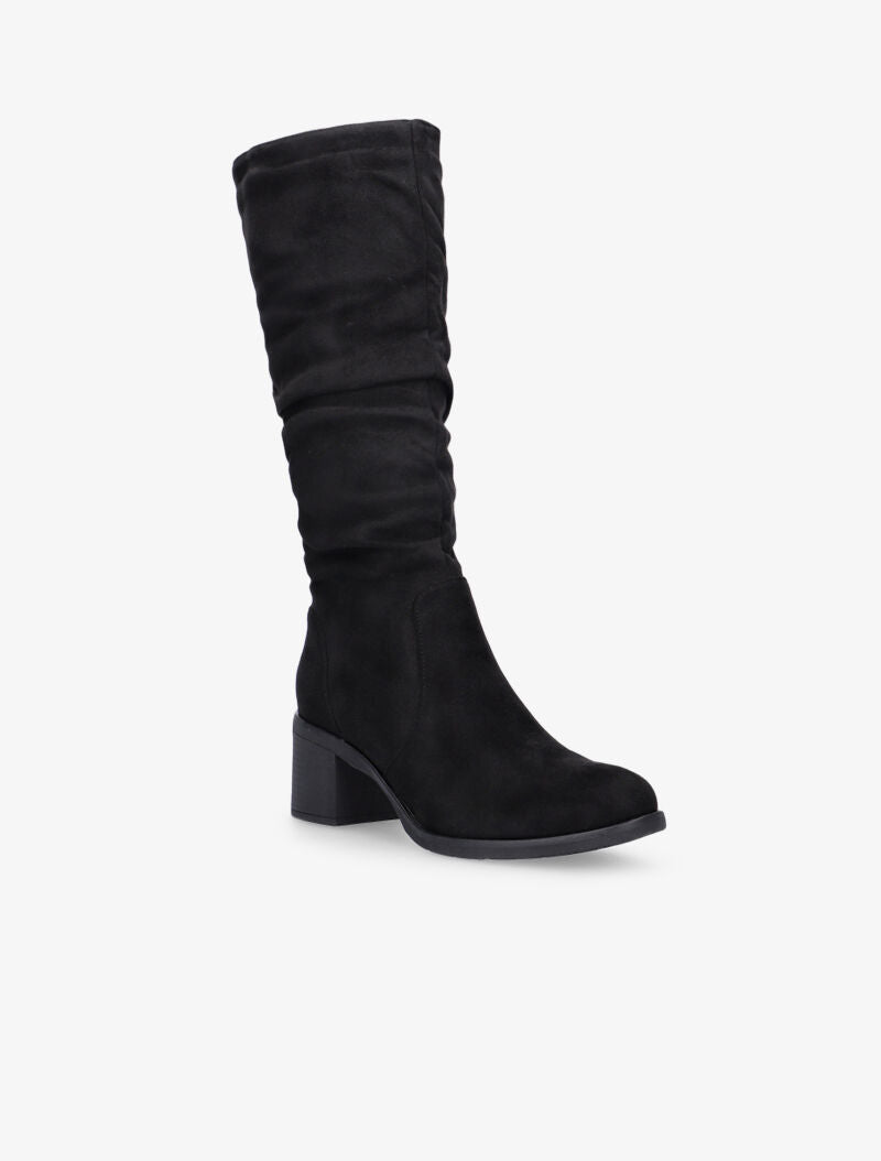 Bottes plissées à petit talon - noir - 2