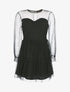 Robe patineuse en tulle à pois - noir - 1