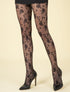 Collants à motifs floraux - noir - 1