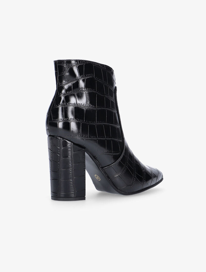 Bottines croco fendues - noir - 4