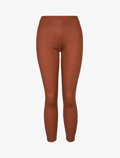 Legging épais imprimé serpent - camel - 3