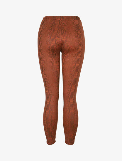 Legging épais imprimé serpent - camel - 4