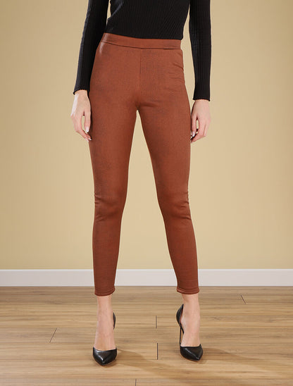 Legging épais style écailles - camel - 1