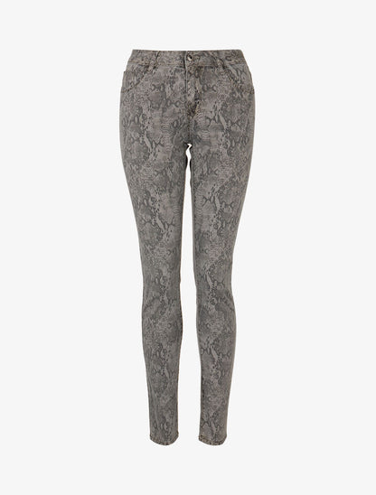 Jean slim imprimé serpent - gris - 3