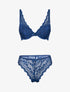 Ensemble soutien gorge ampliforme en dentelle fleurie - bleu électrique - 3