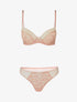 Ensemble push up en dentelle et tulle - rose/beige - 3