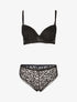 Ensemble push up en dentelle stylisée - noir - 3