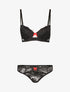 Ensemble push up en dentelle festonnée - noir - 3