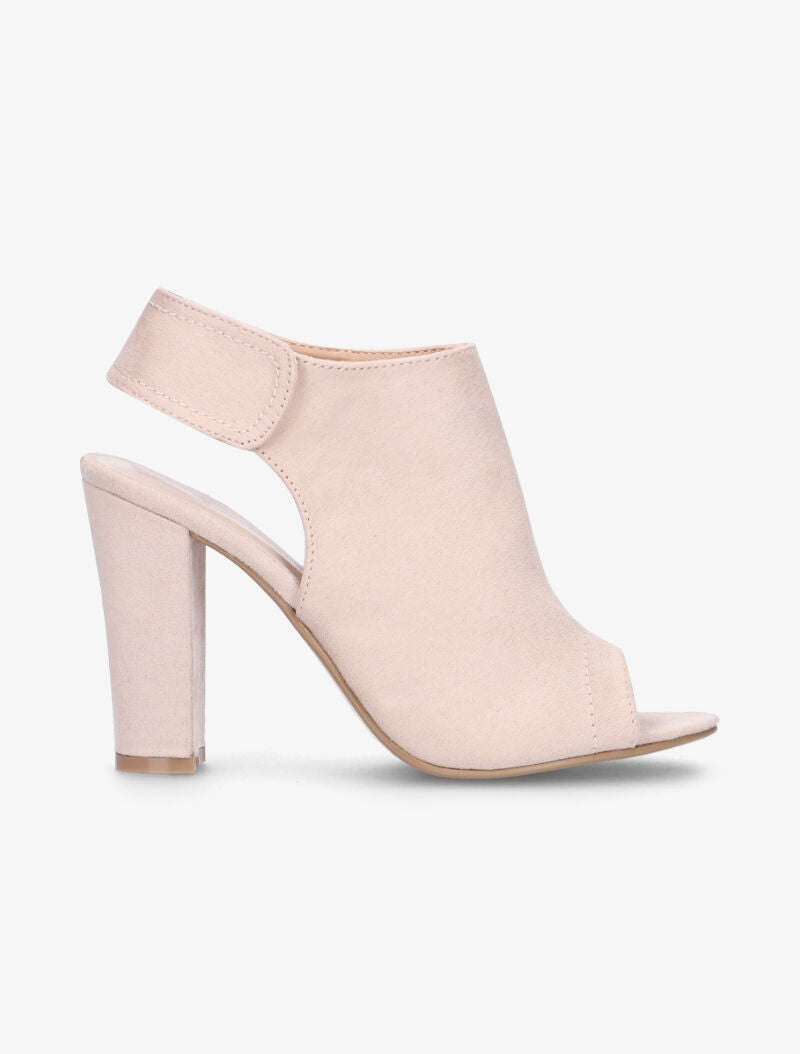 Sandales peep toes en suédine - rose - 1