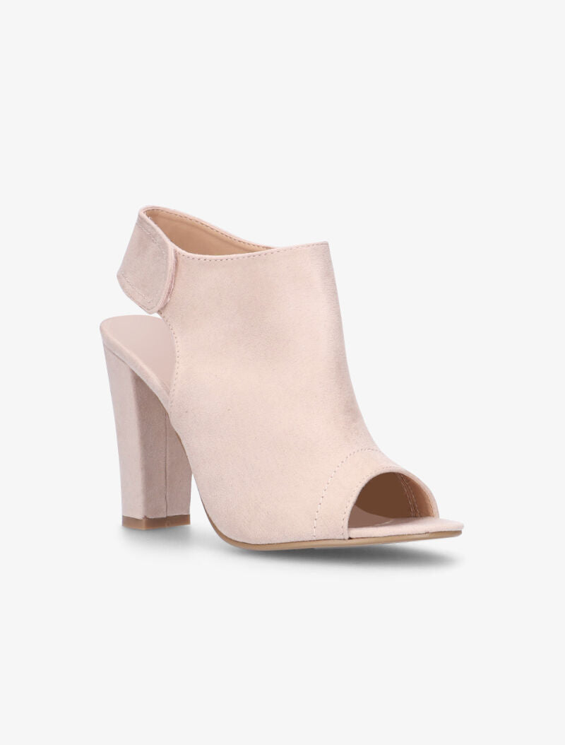 Sandales peep toes en suédine - rose - 3