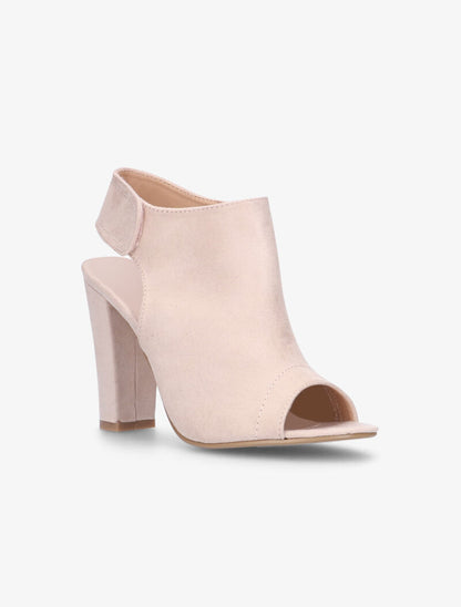 Sandales peep toes en suédine - rose - 3