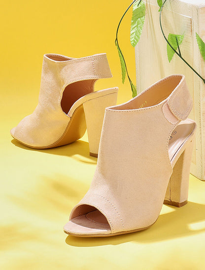 Sandales peep toes en suédine - rose - 6