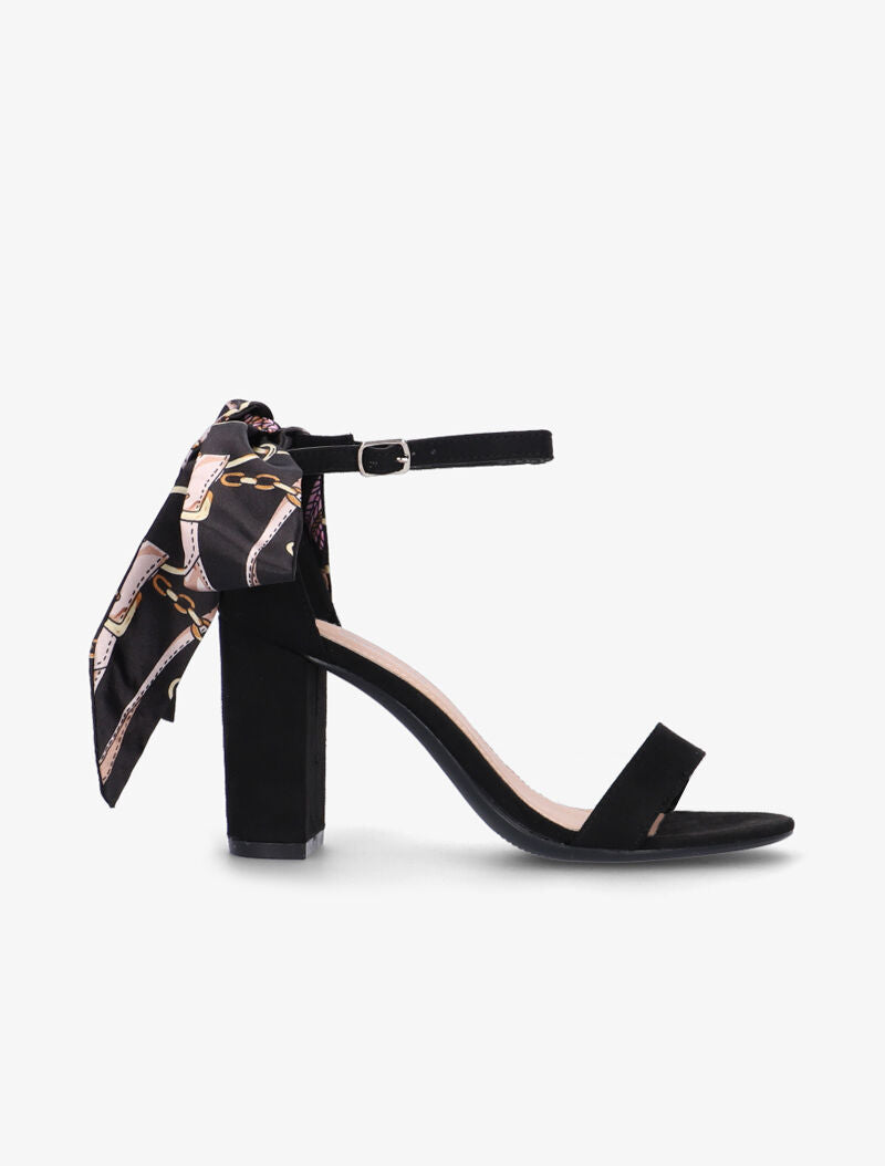 Sandales à foulard imprimé - noir - 1