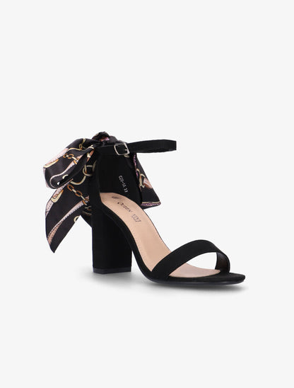 Sandales à foulard imprimé - noir - 2