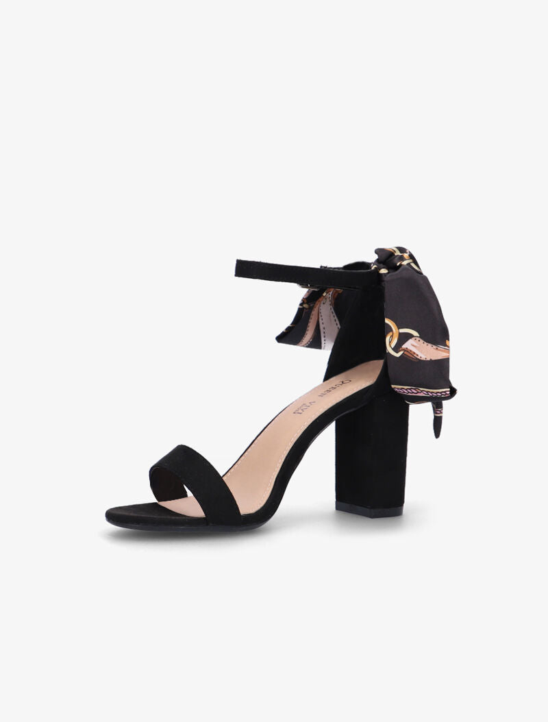 Sandales à foulard imprimé - noir - 3