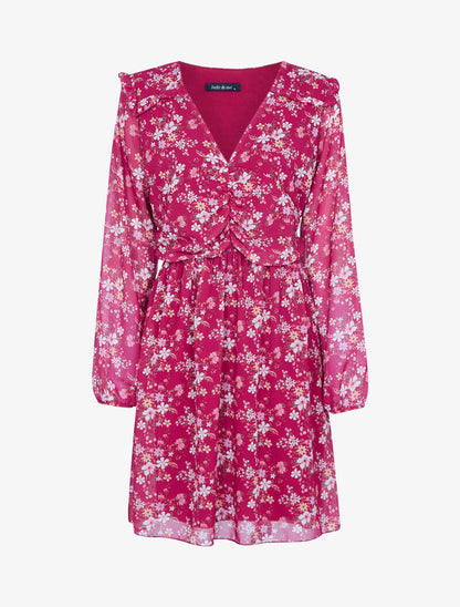 Robe à imprimé floral - bordeaux - 3