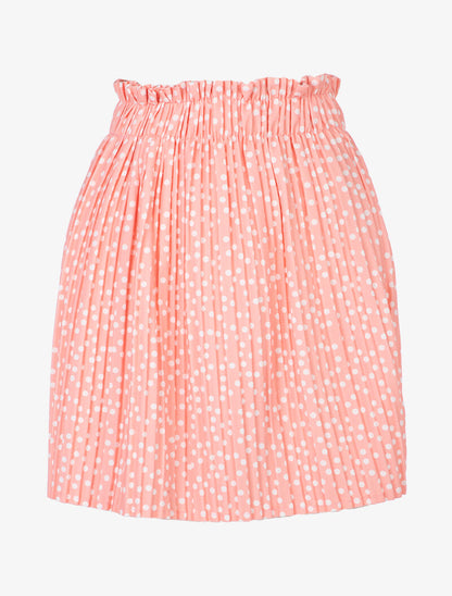 Jupe gaufrée à pois - corail - 2