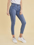 Jean skinny à liserés en strass - bleu denim - 4