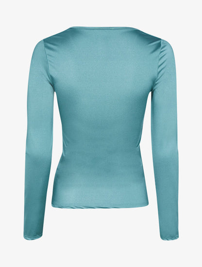 Top très ajusté à détail chaîne - turquoise - 2