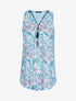 Top en voile imprimé et dentelle - bleu ciel - 3
