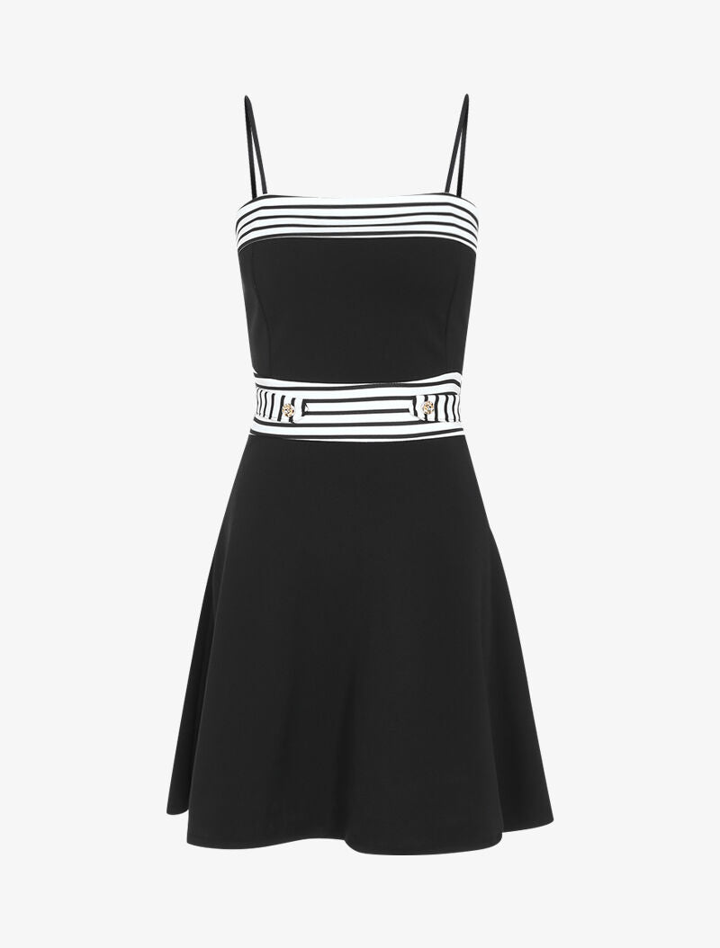 Robe patineuse à détails style marinière - noir - 3
