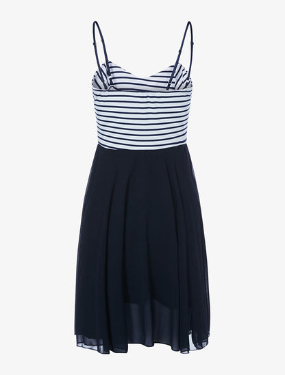 Robe à buste inspiration marinière - marine - 2