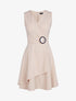 Robe patineuse à boucle contrastante - beige rosé - 3