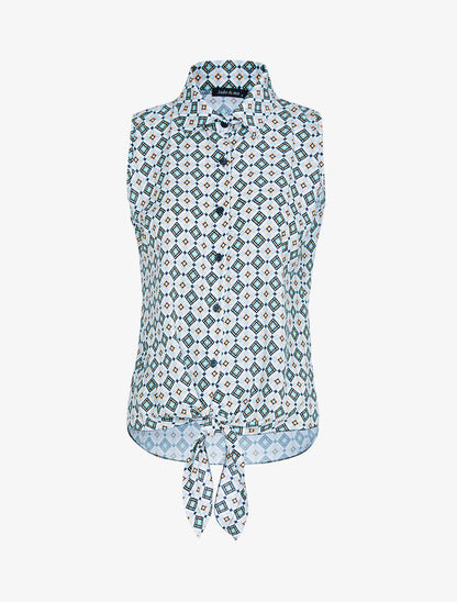 Chemise sans manches à pois - blanc - 3