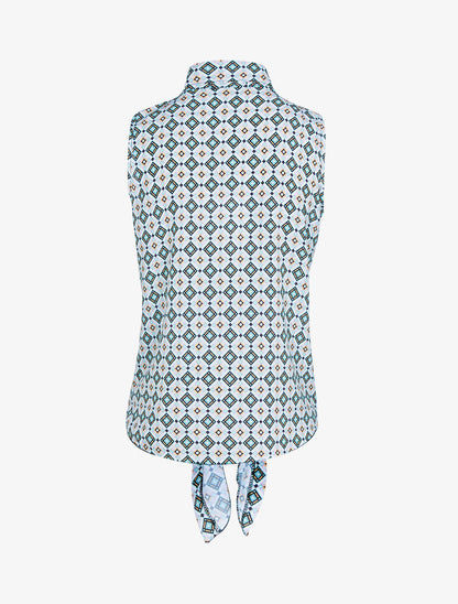 Chemise sans manches à pois - blanc - 2