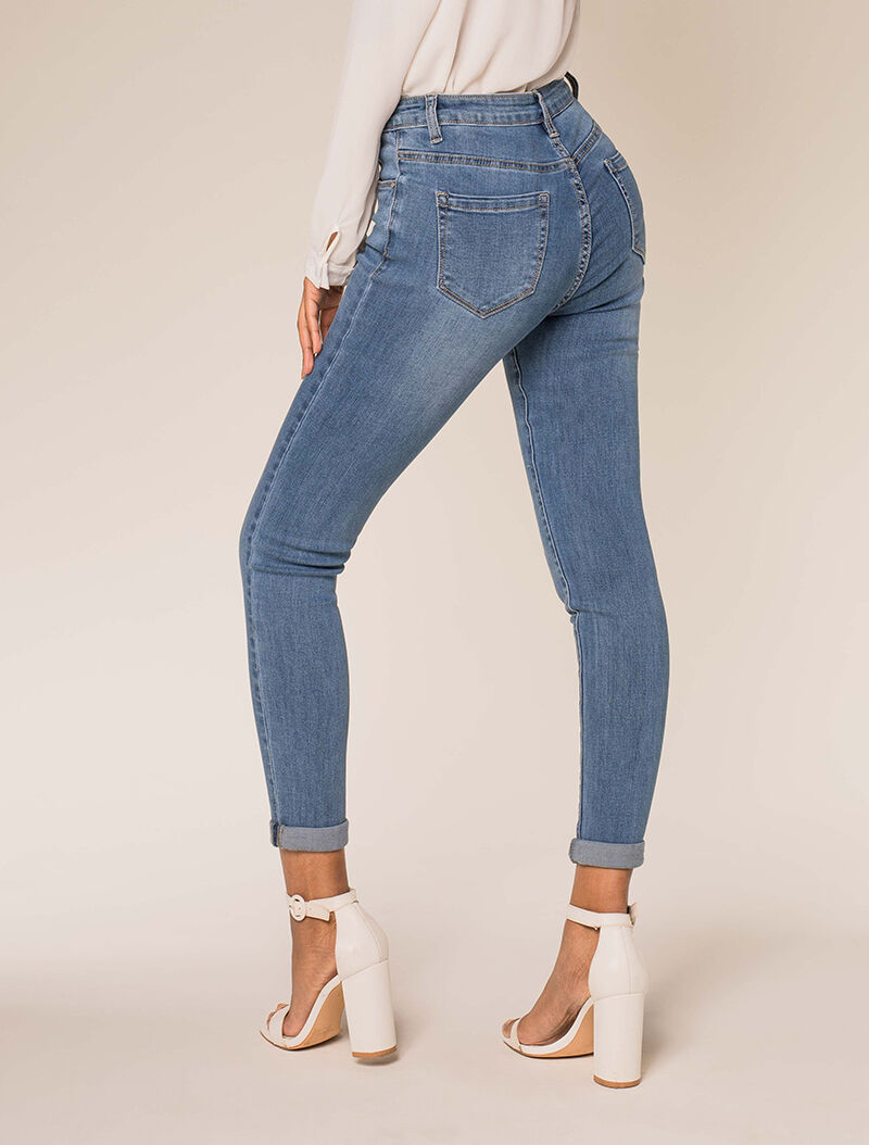 Jean skinny légèrement délavé - bleu denim - 2