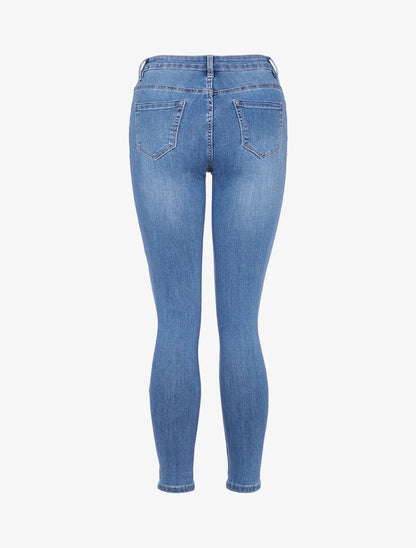 Jean skinny légèrement délavé - bleu denim - 4
