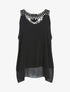 Top en voile et crochet - noir - 1