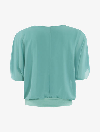 Top coupe boule en voile transparent - vert d&