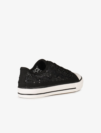 Tennis style crochet et sequins - noir - 5