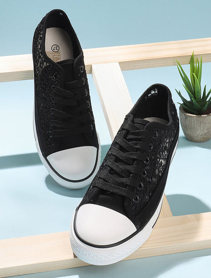 Tennis style crochet et sequins - noir - 6