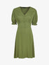 Robe patineuse à boutons décoratifs - kaki - 1