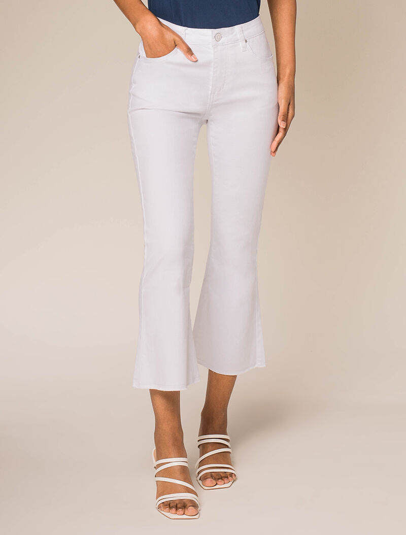 Jean 7/8 con bordes deshilachados - blanco