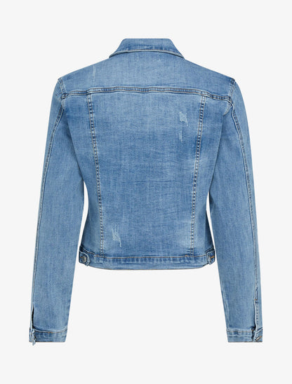 Vestes en jean à détails griffés - bleu denim - 3