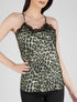 Débardeur satiné à imprimé léopard - kaki - 5