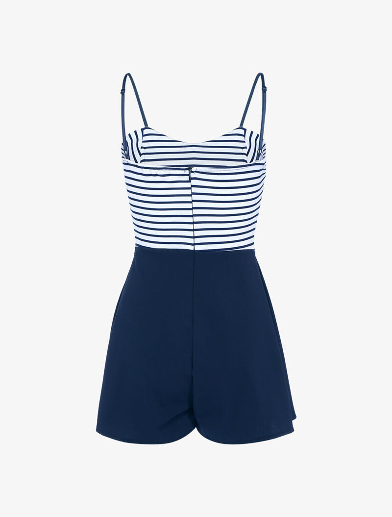 Combishort à buste marinière - marine - 3