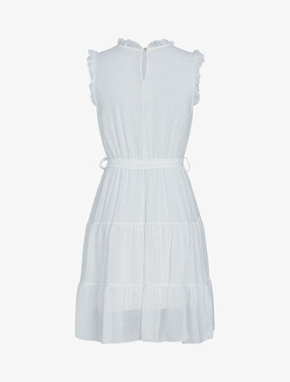Robe en voile à volants - ecru - 3