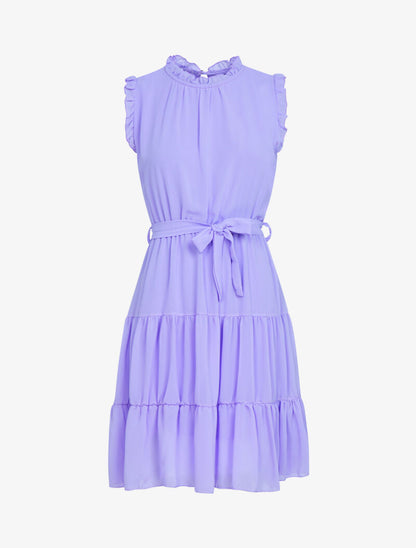 Robe en voile à volants - lilas - 2