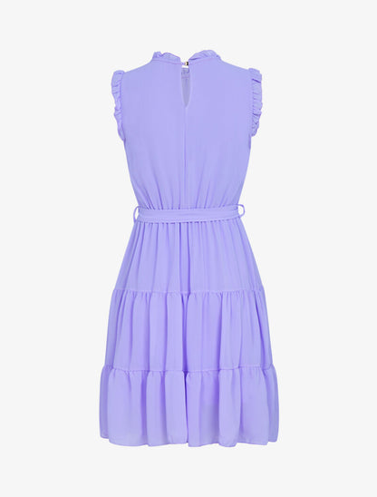 Robe en voile à volants - lilas - 3