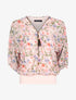 Top à imprimés et zip contrastant - rose - 1