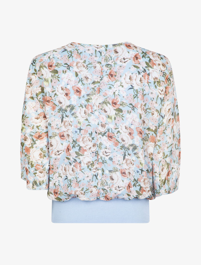 Top à imprimés et zip contrastant - bleu ciel - 3