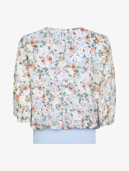 Top à imprimés et zip contrastant - bleu ciel - 3